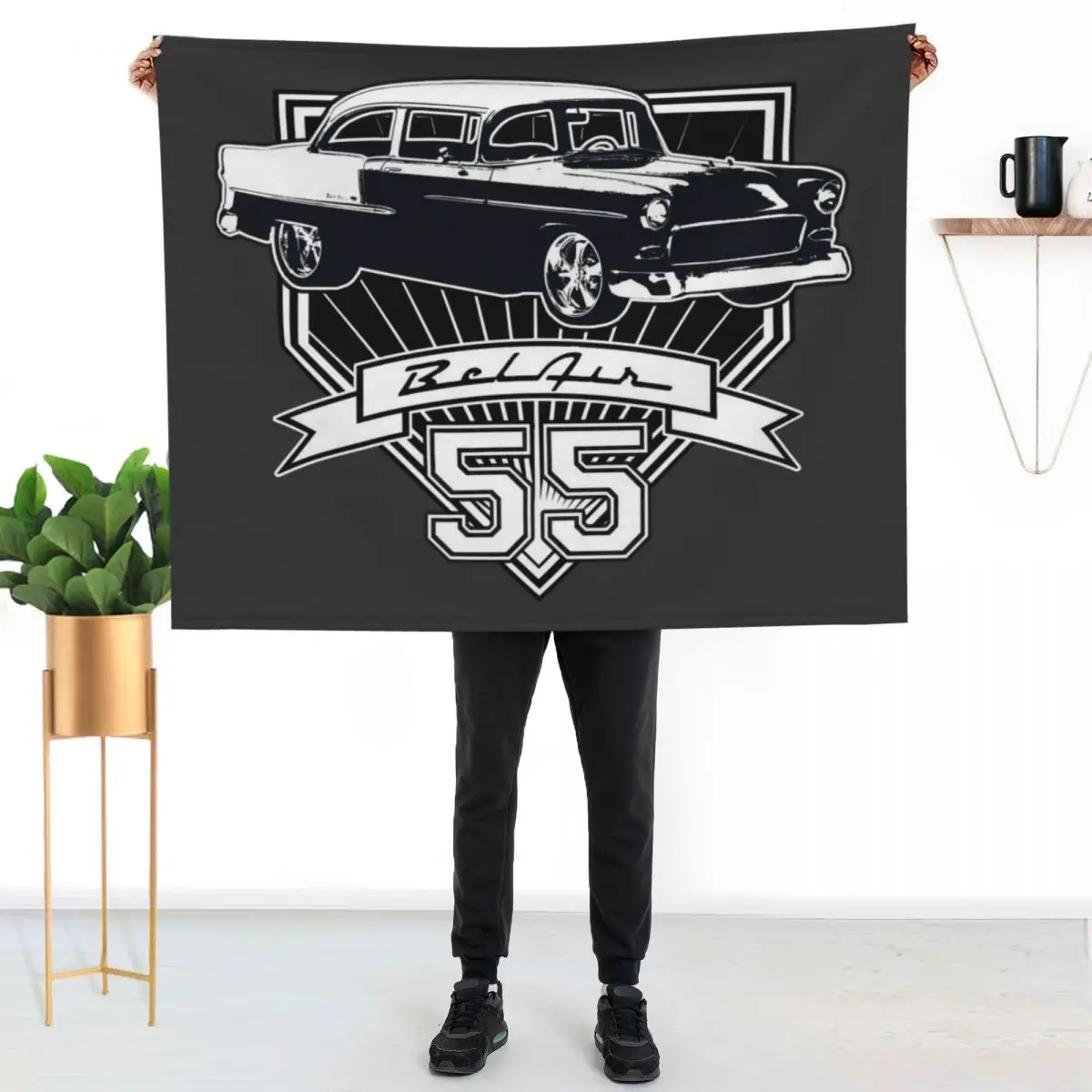

55 Chevy Bel Air Throw Blanket Stylish Couch Blanket for Home Living Room