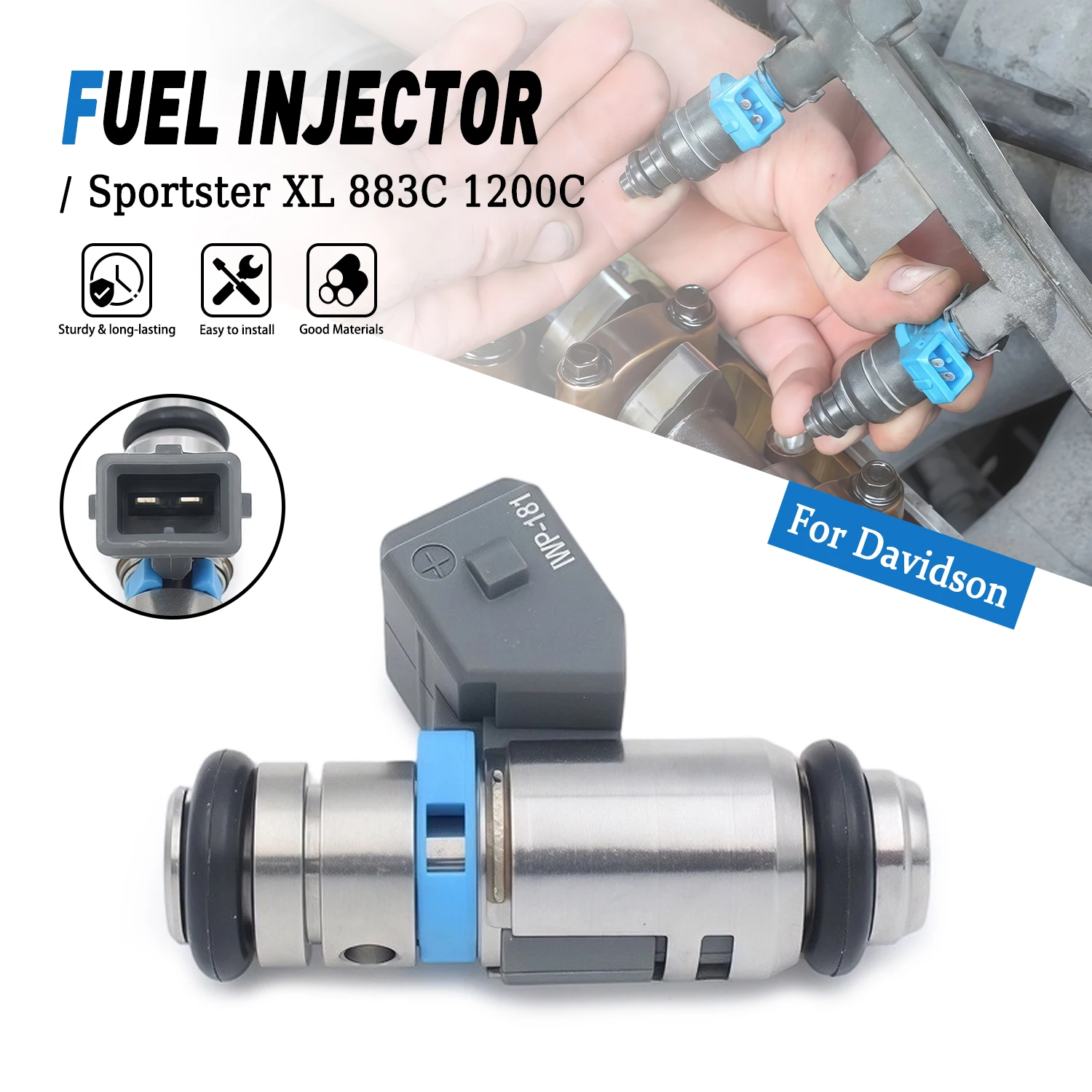 

Motorcycle Fuel Injector For Harley Davidson Sportster Custom XL883C 883N 883L 1200C 1200X 1200T 1200R 1200N EFI 2770607A IWP181