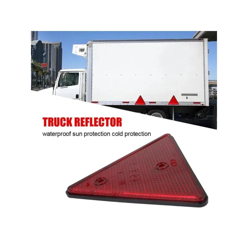 Red Rear Reflectors Car Accessories Triangle Reflective Fit for Trailer Motorcycle Caravan Truck Boat image 5