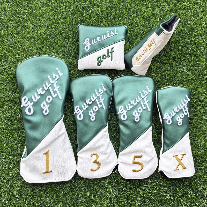 

Number Golf Club #1 #3 #5 Wood Headcovers Driver Fairway Woods Cover PU Leather High quality Putter mallet Head Covers
