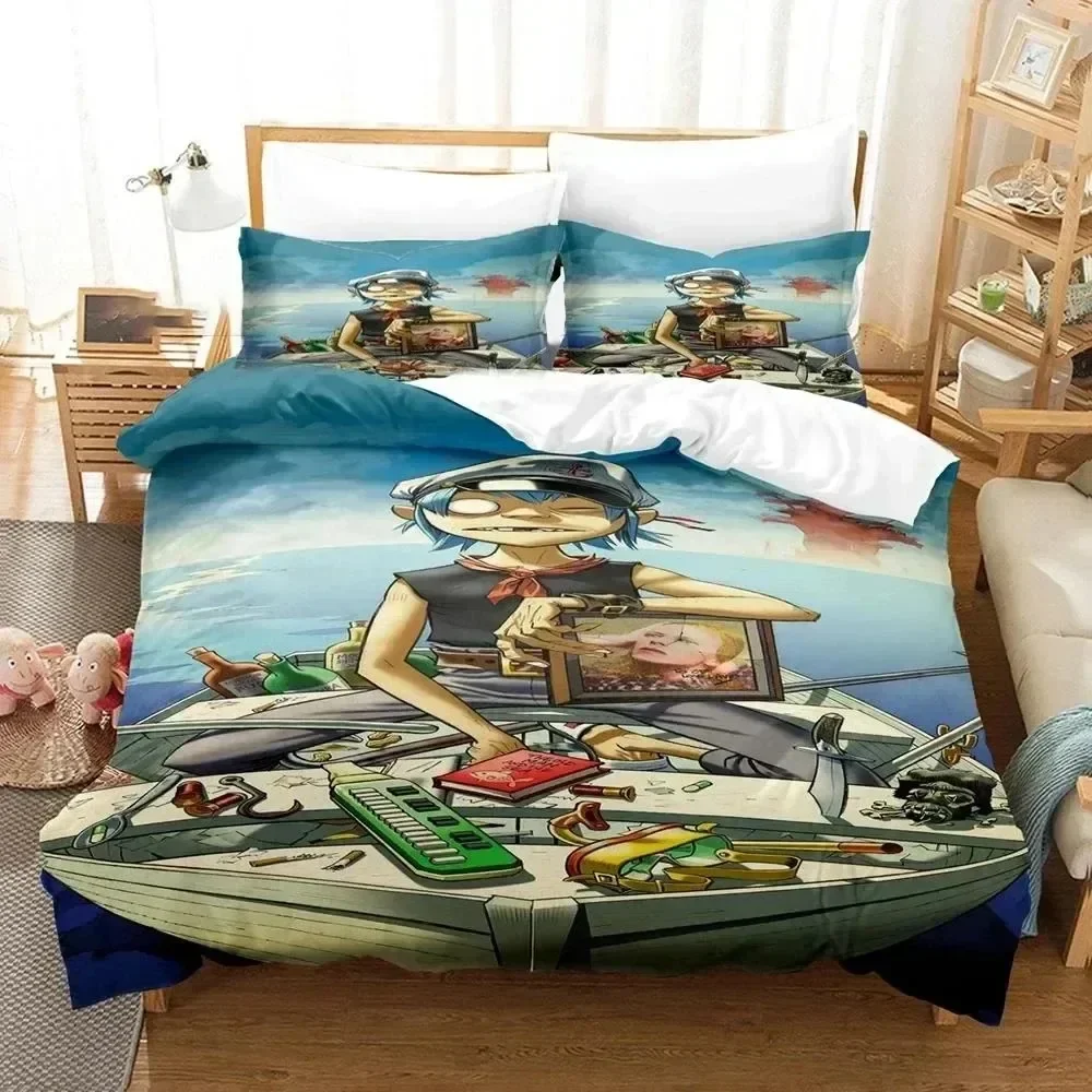 Gorillaz Music Band 3D NEW Duvet Cover Pillowcase Bedding Set Adult Boy Girl Bedroom Decoration Children Single Double Large