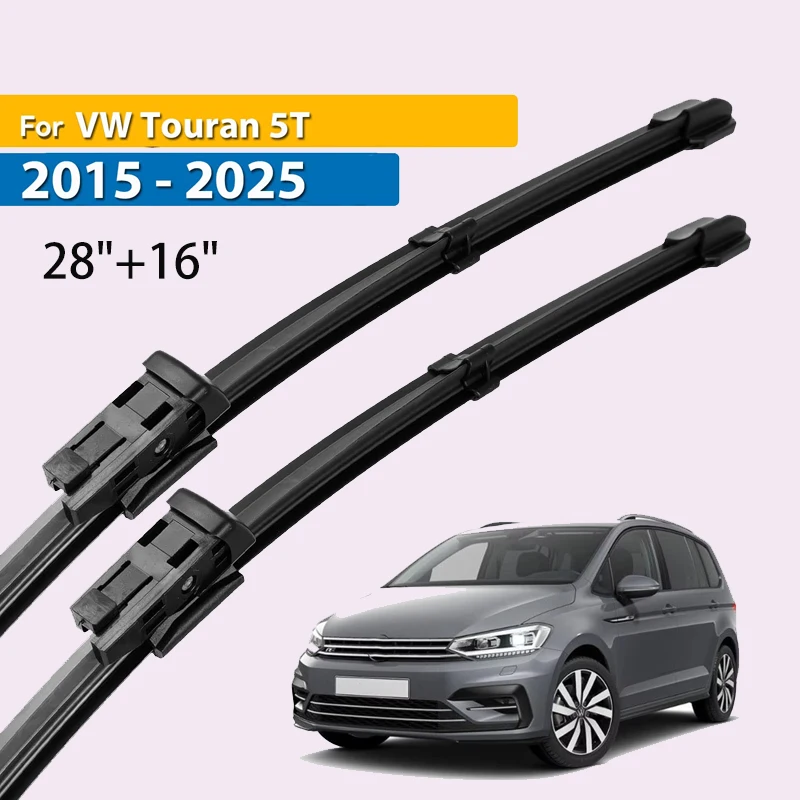 

Wiper Front Wiper Blades For Volkswagen Touran 5T 2015 - 2025 Windshield Windscreen Window Rain Brushes 28"+16"