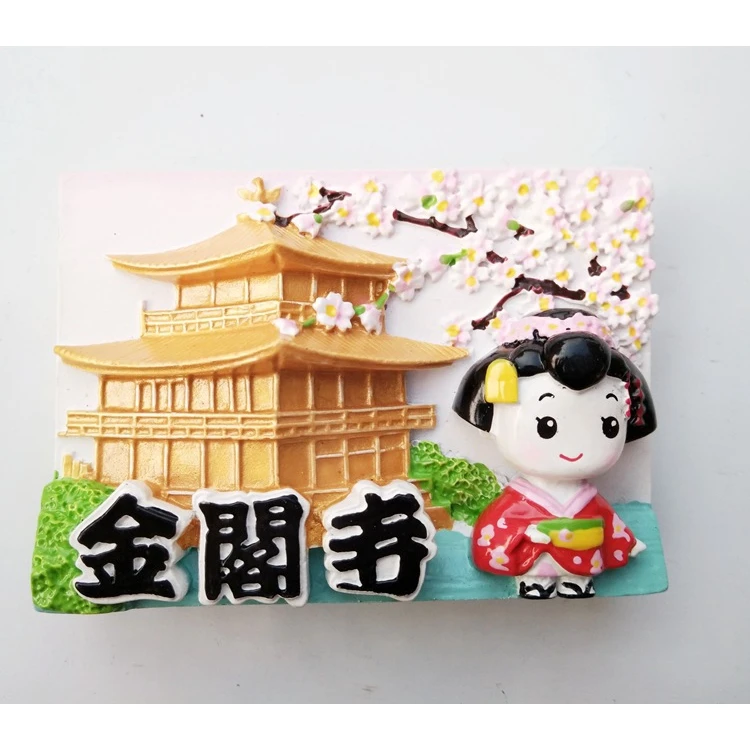 Fridge Magnet Decor Japanese tourist souvenir lucky cat Tokyo Fujiyama Kinkakuji magnetic stickers resin refrigerator stickers