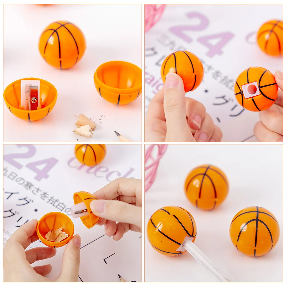 Sacapuntas de baloncesto para niños, 10 piezas, un solo agujero, Color estudiante