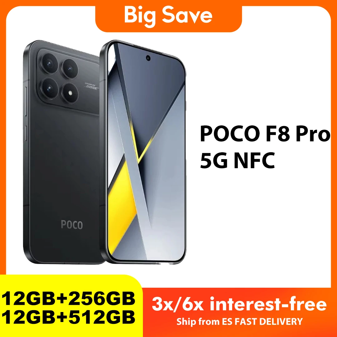 POCO F8 PRO 5G NFC Smartphone Snapdragon 8 Elite 6210mAh Battery 6.59" Eye-care AMOLED Display 50MP Main Camera