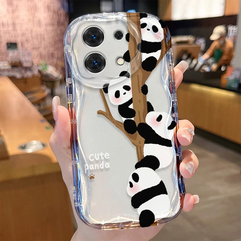 Cartoon Panda Phone Case for Xiaomi Redmi Note 13 12 11 Pro Plus 4G 5G 13C 12C Turbo 12S 11S 10 9 11A 9C Silicone Cover Funda
