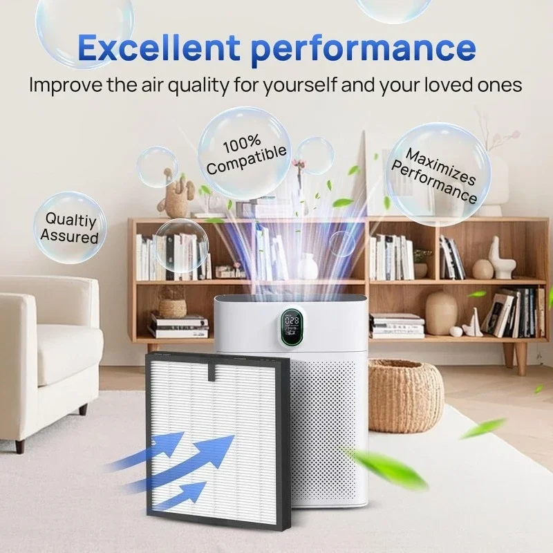 HY4866 Filtro de substituição para purificador de ar HEPA com carvão ativado Conjunto de 2 pacotes para uso em escritório doméstico Ar limpo