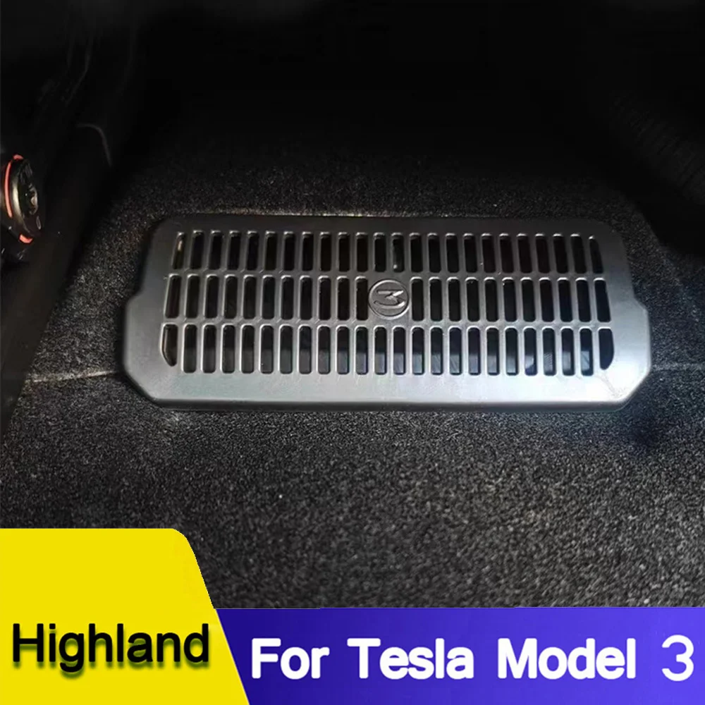 For Tesla Model 3 highland 2024 Under Seat Rear Air Vent Protect Cover Anti-blocking Backseat Outlet Grille Protector Accessorie