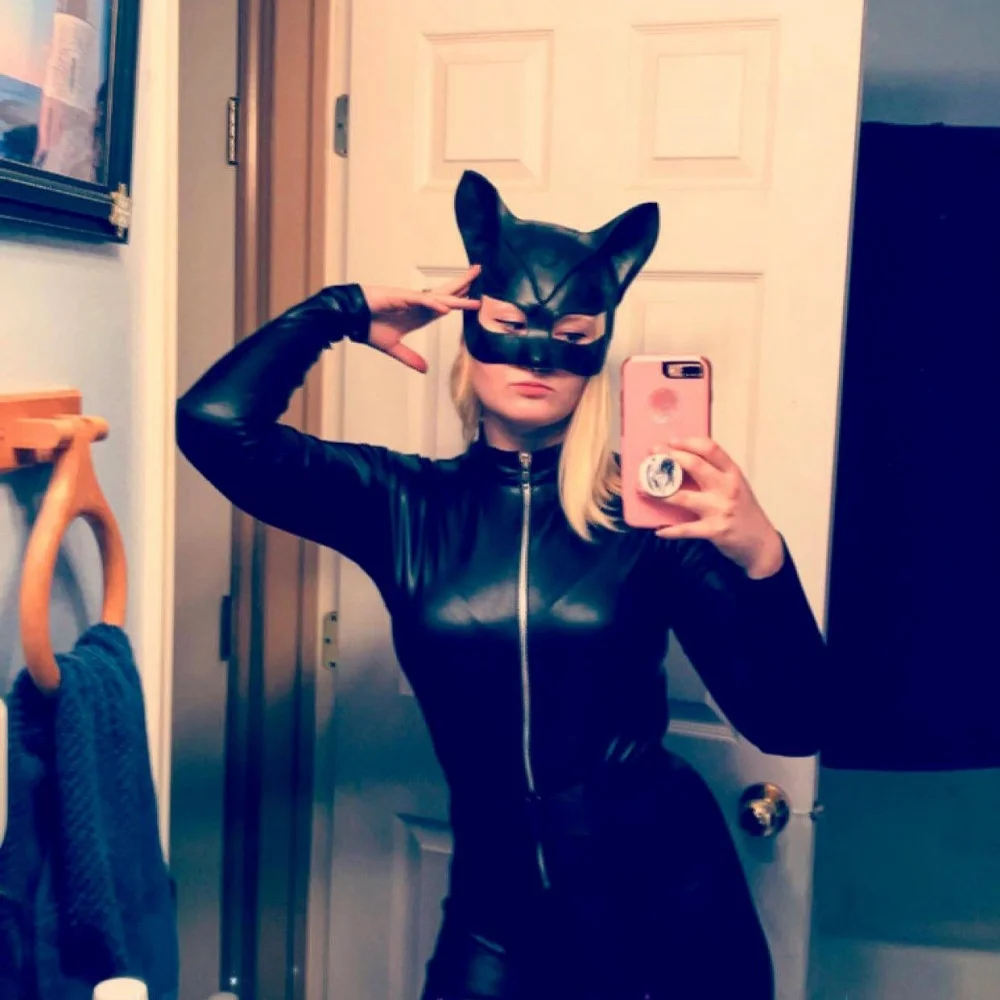 Sexy Catwoman Mask Superhero Selena Cosplay Movie Character Leather Beauty Half Face Prom Mask Halloween Party Props