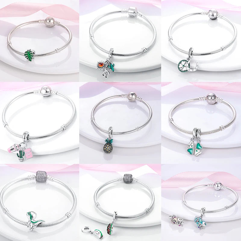 2026 925 Sterling Silber Grüner Glücks-Zirkon Vierblättrige Kleeblatt-Serie Charms Niedliche Hundeperlen Passend für Armbänder DIY Schmuck Originelle Frauengeschenke – Detail 3