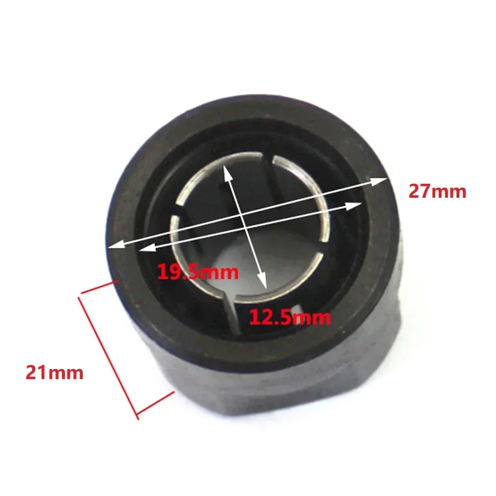 1pc Black Collet Nut Plunge Router Parts 12.7mm Center Hole For Makita 3612 Power Tool Parts 21*27mm