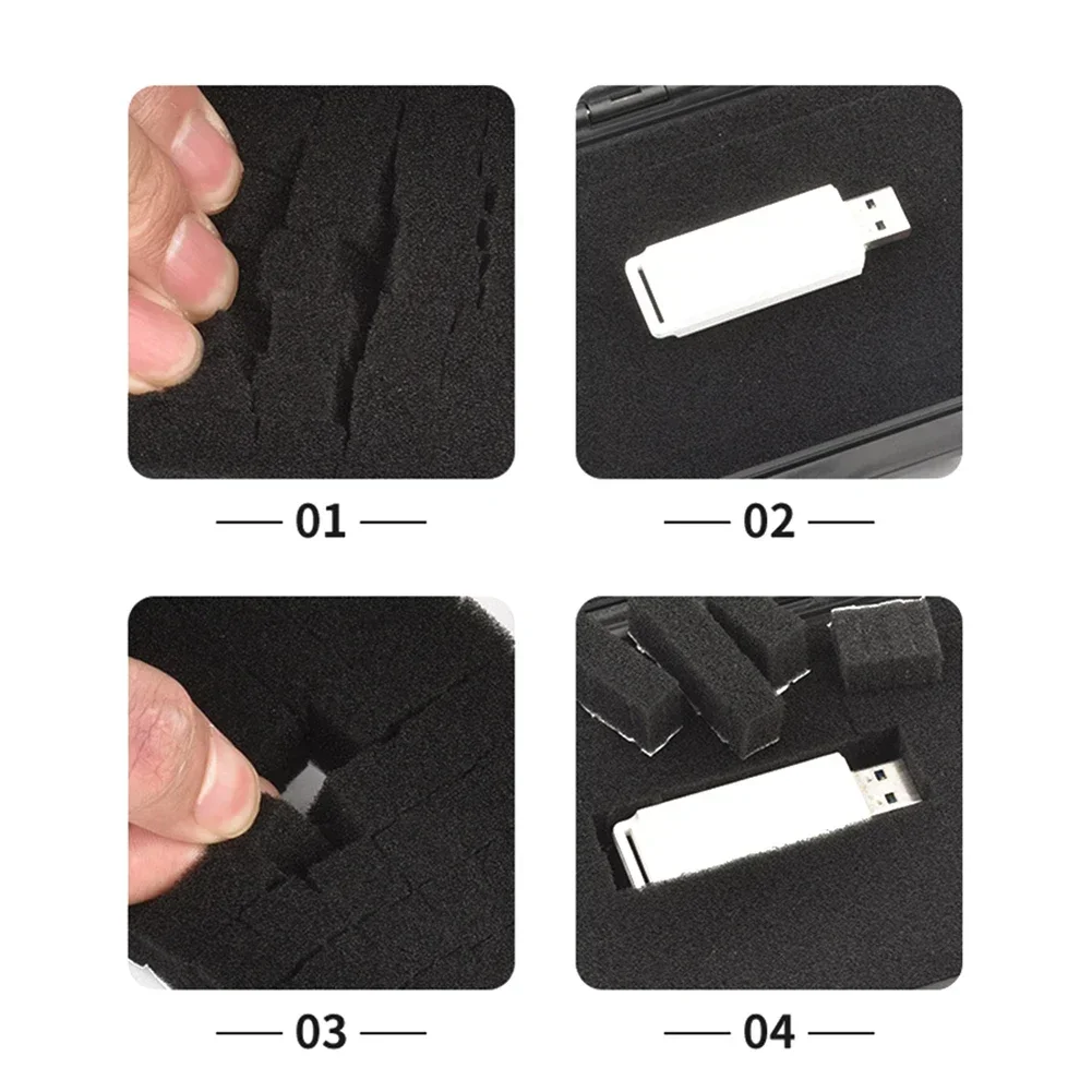 Dry Box Airtight Waterproof Tool Box Protect Against Shock Ruggedized Plastic Shockproof Sponges Compressive Strength