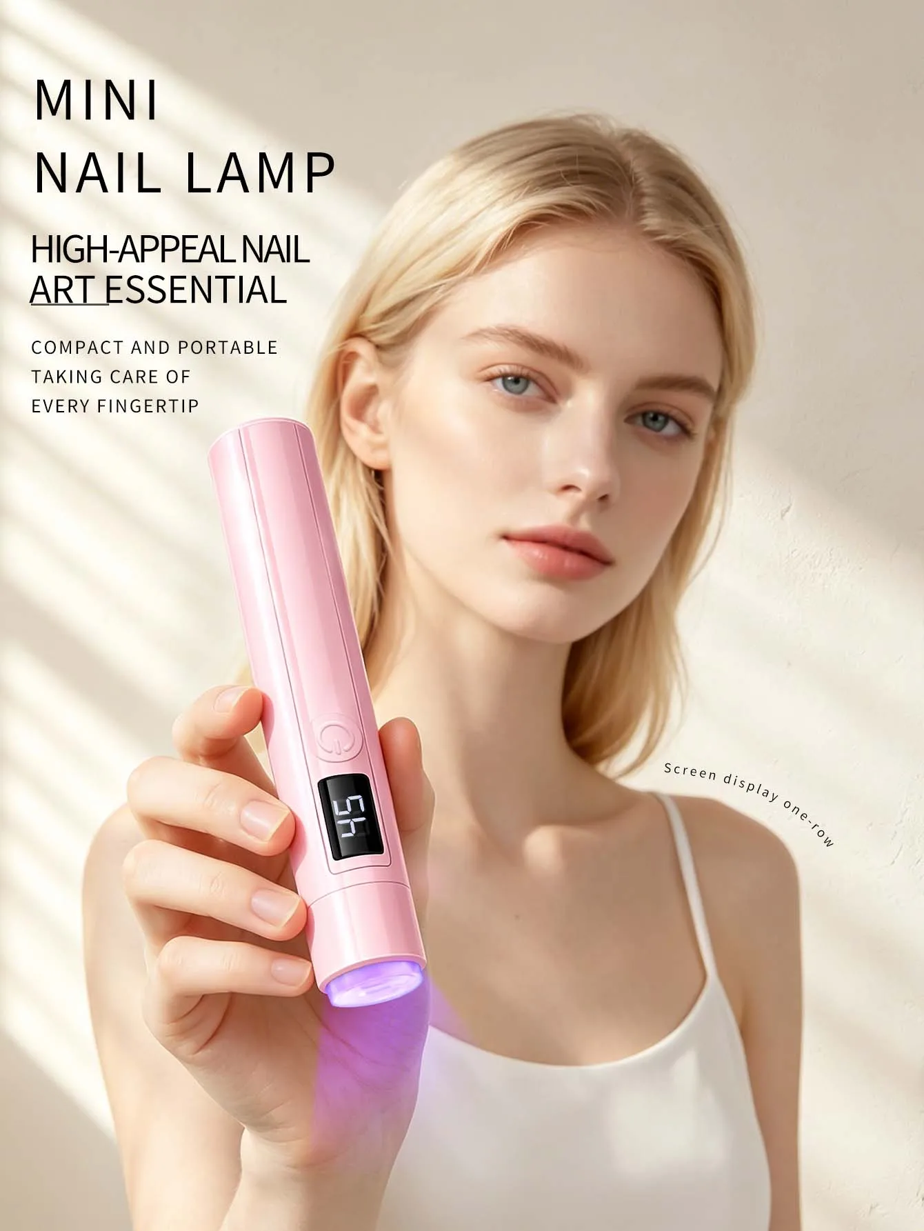 1Pc Mini On-Screen Display Handheld Nail Art UV Lamp For Gel Nails, Mini Nail Light, Portable LED Nail Lamp, USB Nail Dryer