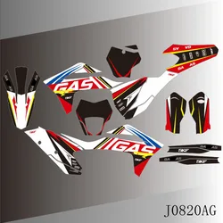 For GASGAS GAS GAS MC EX EC 125 250 300 350 450 2021 2022 2023 Full Graphics Decals Stickers Motorcycle Background Custom Number