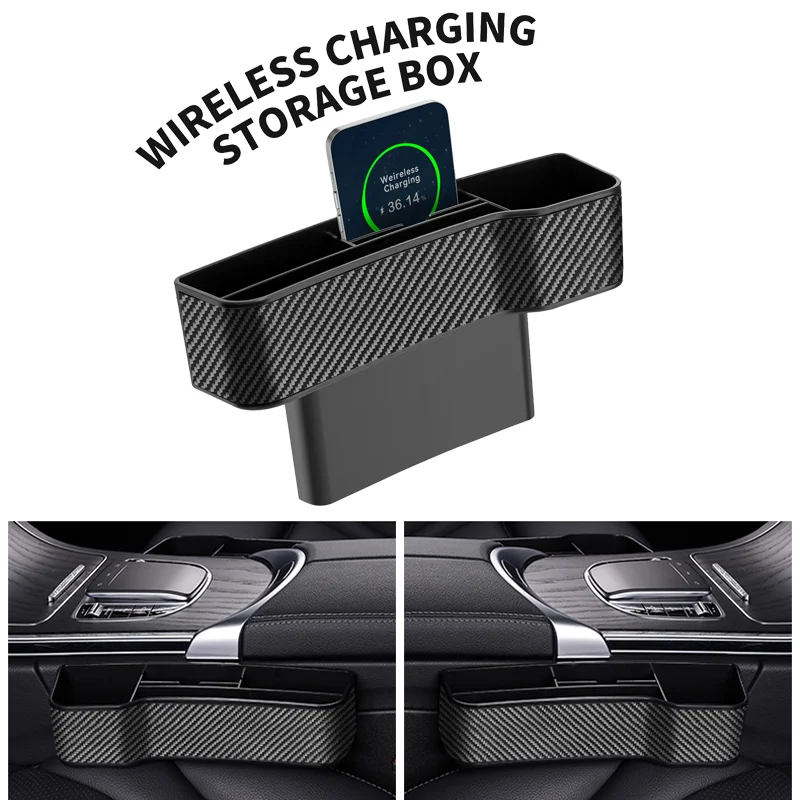 

Car Seat Gap Storage Box Interior Auto Charger Wireless Charging Auto Seat Side Organizer Automobiles Goods Accessories