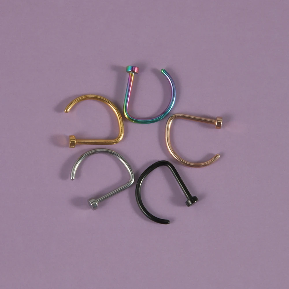 1PC Surgical Steel Nose Lip Studs Labret G Shape Hoop Ear CartilageTragus  Earrings  Body Piercing Jewelry 20G