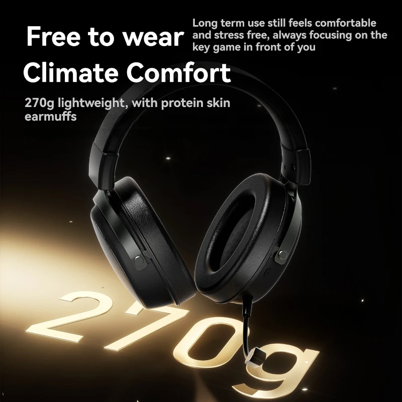 ATK Neptune N9 سماعة الألعاب اللاسلكية المخصصة 270 جرام خفيفة الوزن مثبتة على الرأس إلغاء الضوضاء سماعات ملحقات الكمبيوتر