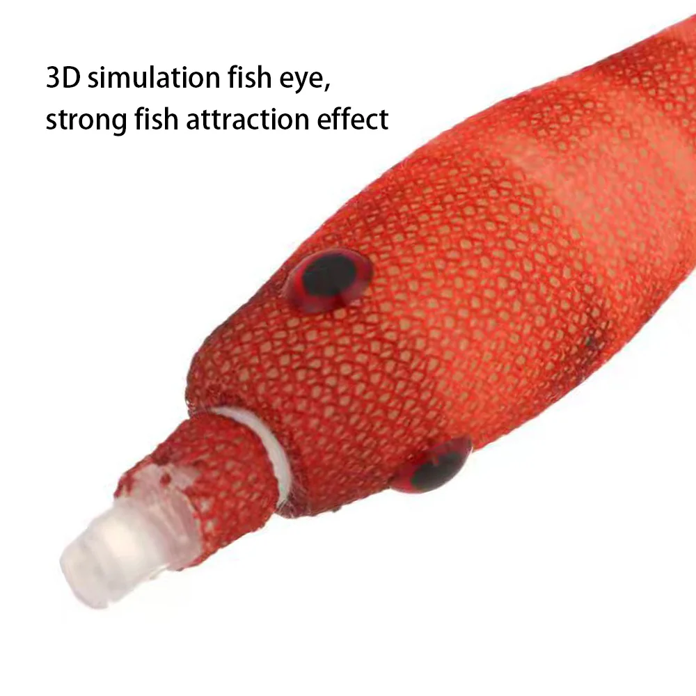 5 Teile/paket Nachtleuchtende Tintenfisch Falsche Köder Weiche Gummi Fischernetz String Haken Köder Schlag Rohr Simulation Tintenfisch Jig Haken für Nacht F – Detail 17