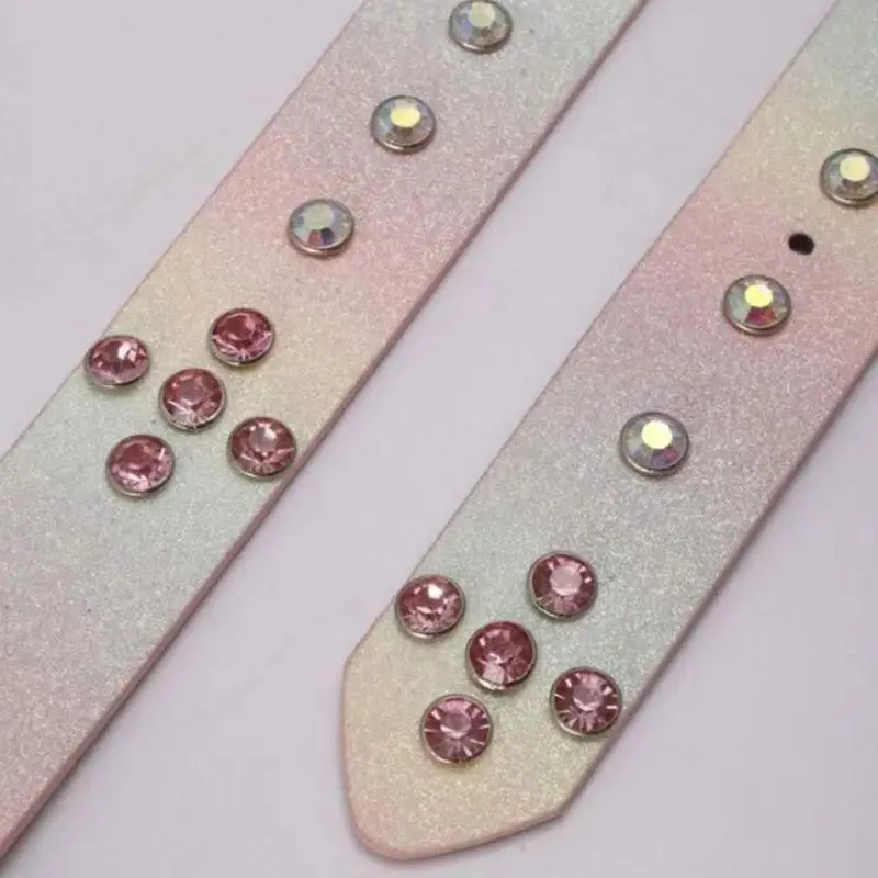 A52E فاسق الجمجمة المفاجئة مشبك حزام للسراويل الراين رصع حزام الشارع الرقص حزام البنطال الجينز النساء الرجال للجنسين الخصر