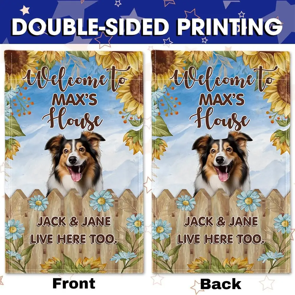 Boxer Dog with Sunflowers Garden Flag Welcome to Dog's House Customized Banner, 28x40 Inches WWP zzo - view 5