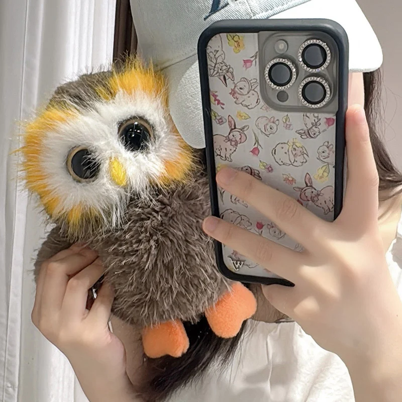 Cute Big Eye Owl Plush Toys Cartoon Soft Stuffed Animals Fluffly Birds Doll Baby Sleeping Pillow for Kids Girls Xmas Gifts Decor