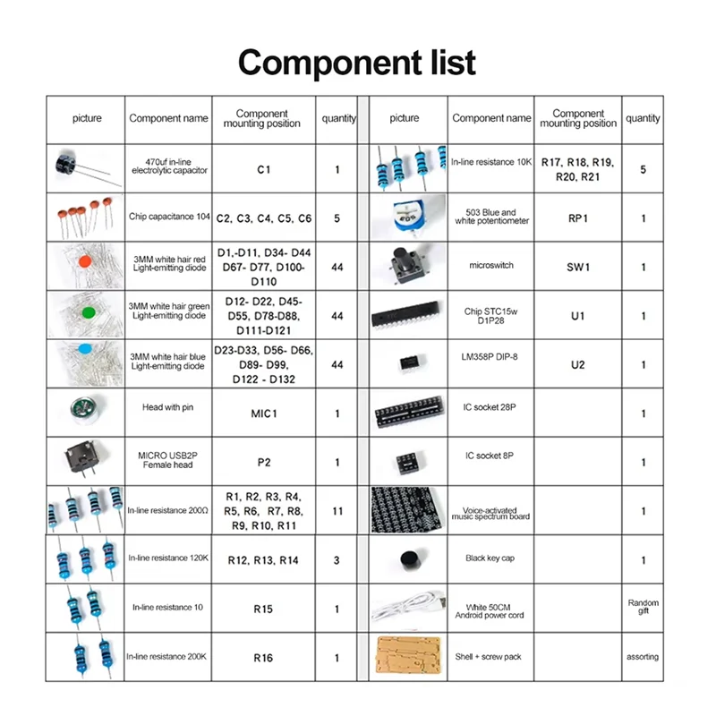 Kit solder DIY Spektrum USB Mini tampilan elektronik suara diaktifkan Speaker Stereo rumah Kit DIY untuk penyolderan miring