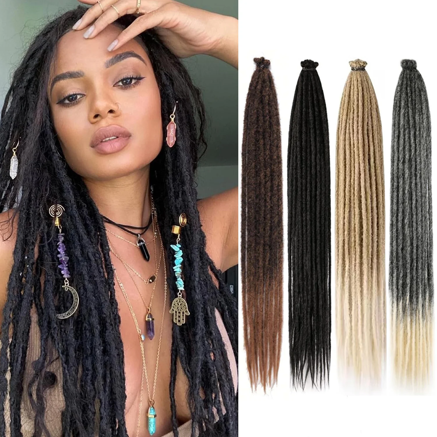 24 Inch Synthetic Dreadlock Extensions 10 Root/pack Hippie S