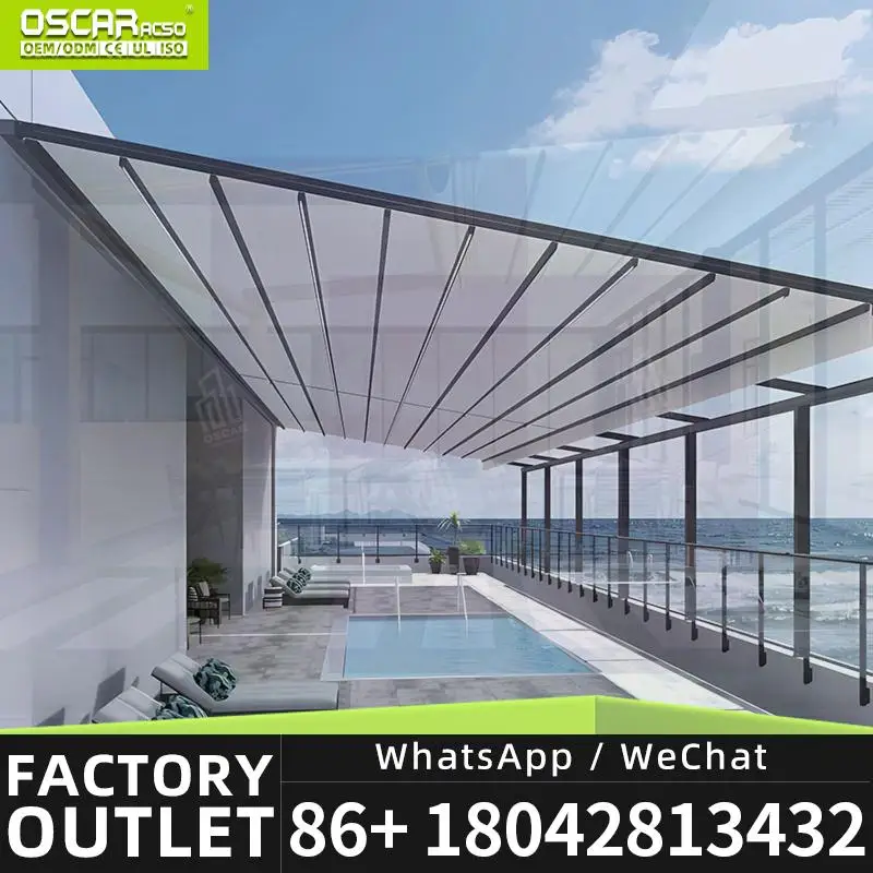 

High Quality Waterproof Retractable Sunshades for Outdoor Use Customizable Powder Coated Patio Canopy Outdoor Shelter for Garden