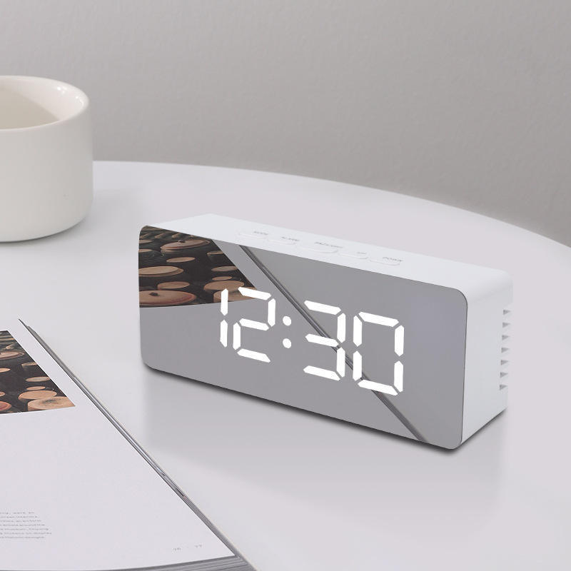  Electronic Desktop Clock LED Digital Alarm Clock Temperature for Bedroom Home Office Teens Kids 