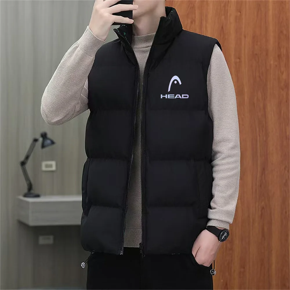 Youth fashion brand clothing warm sleeveless coat autumn and winter new sports vest stand collar down jacket double-sided wear