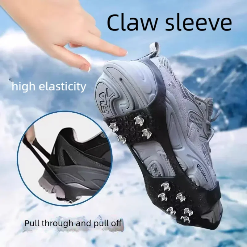 Youpin 8 dentes pinça de gelo pico para sapatos inverno antiderrapante caminhadas escalada de montanha gelo neve crampons anti-deslizamento sapato cobre
