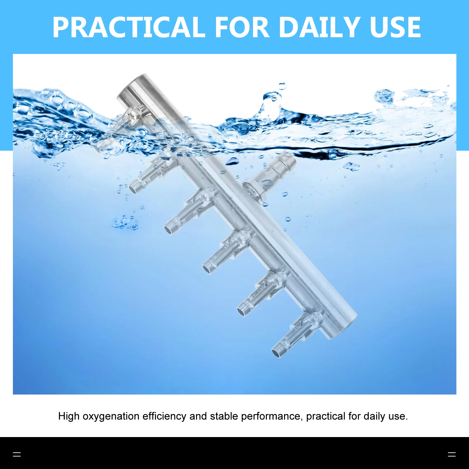 

6 Ways 8 to 4mm Stainless Steel Air Pump Flow Lever Aquarium Inline Control Valve Splitter Oxygen Tube Distributor Silver