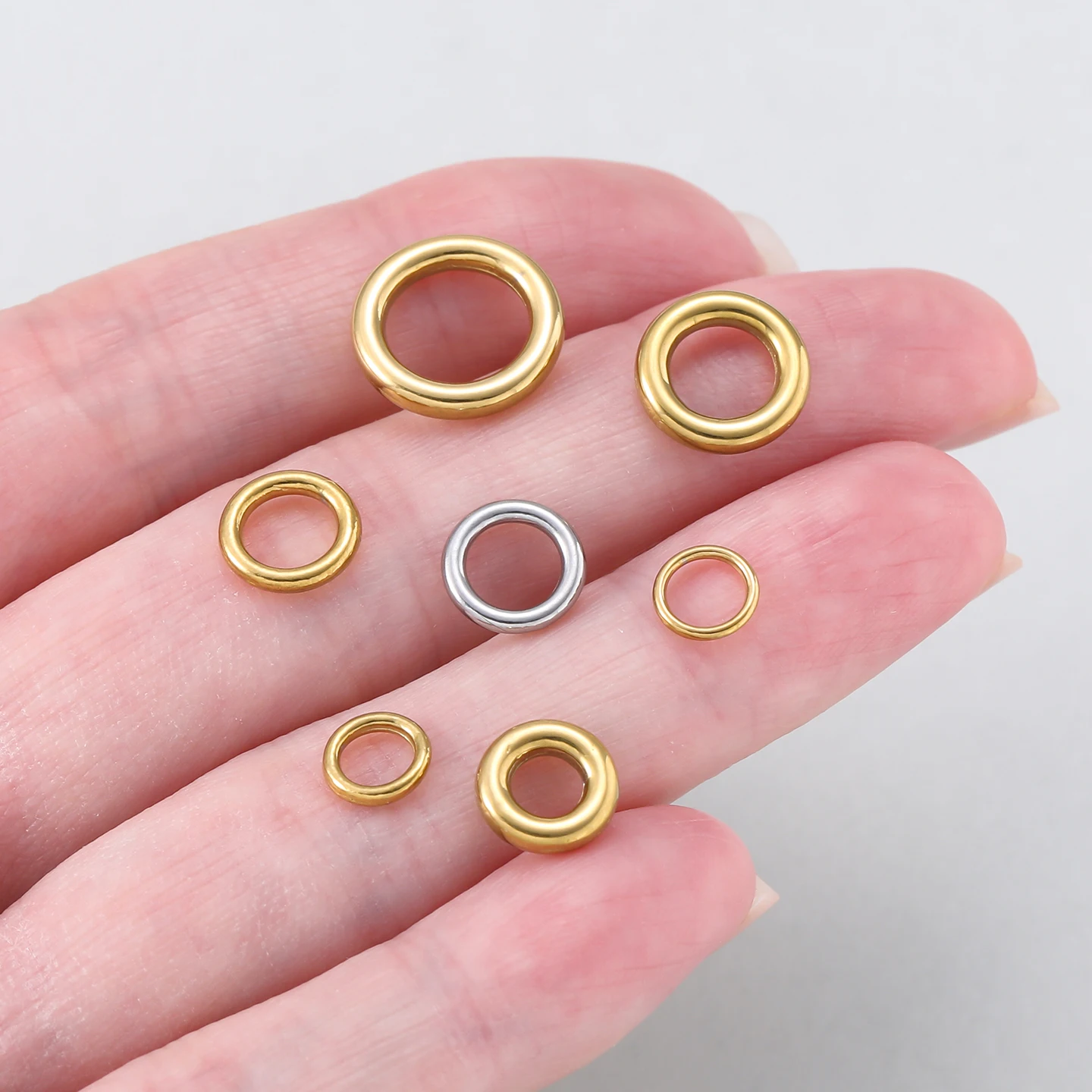 5/10Piece 304 Stainless Steel Gold Closed Soldered Round Shape Jump Rings for DIY Necklace Earrings Jewelry Making Accessories
