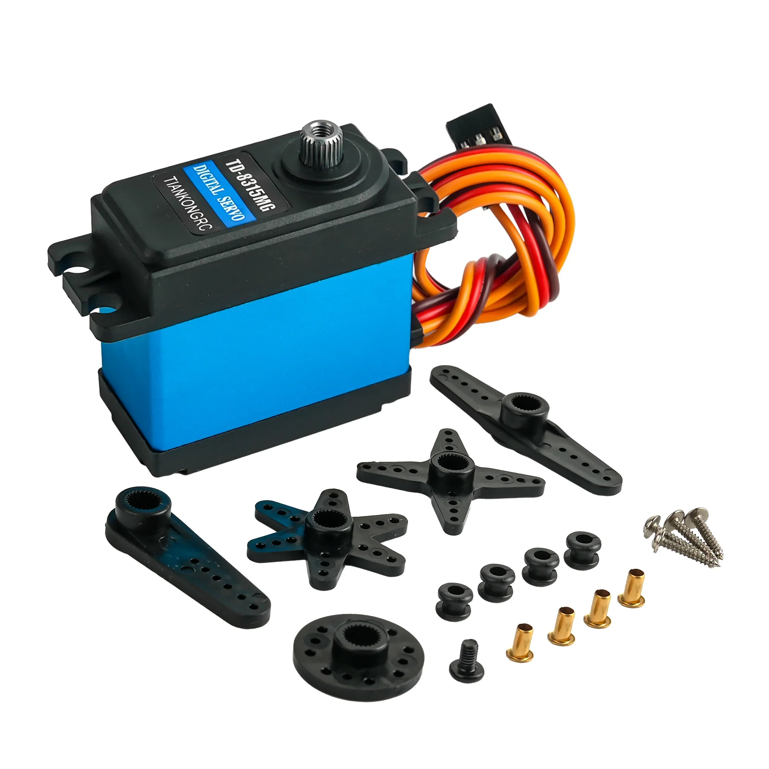 4 pezzi TD-8315MG Servo digitale da 15 kg Coppia elevata Tutti gli ingranaggi metallici Motore con spazzole di carbone 180/270/360 °   per il giocattolo robot cingolato per auto RC
