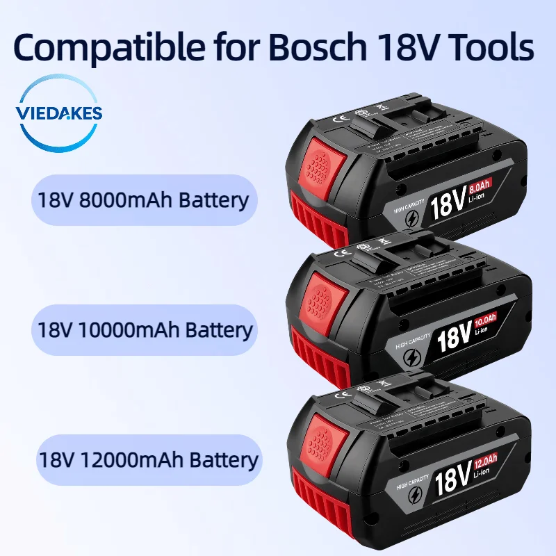 Vervangende batterij 18V 8000mAh 🔋 for Bosch 18V Professional System Tools 🔥 18650Li Bat618 Gba18v80 18650 Mobiele hoge capaciteit ✅