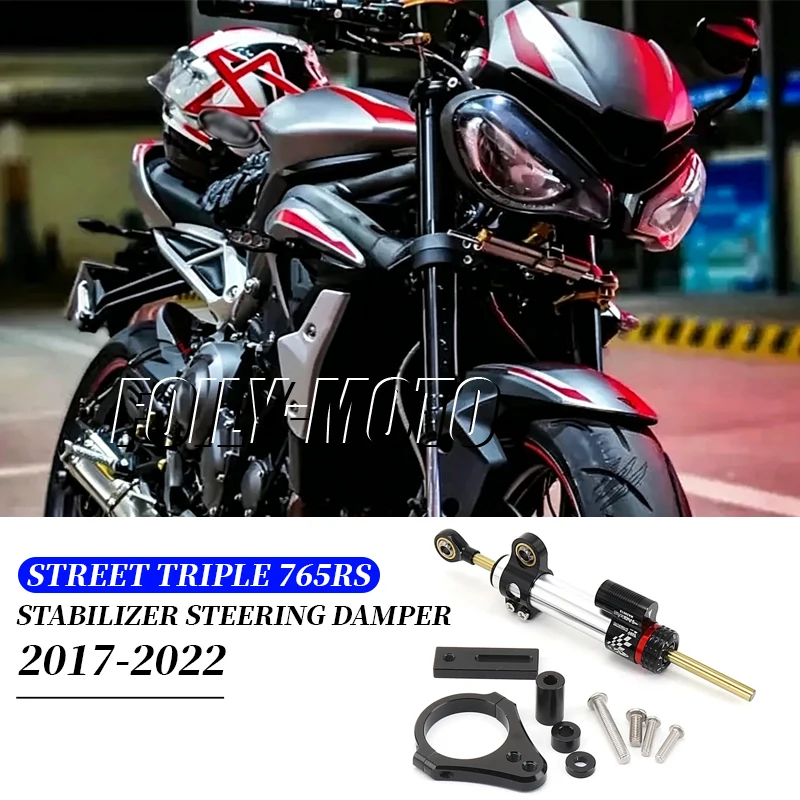 For Street Triple 765RS 765 RS STREET TRIPLE 765S 765R 765 S R New Damper Shock Absorber Stabilizer Steering Dampers Bracket