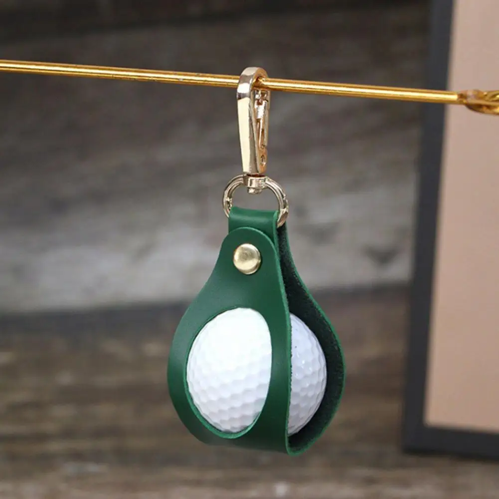 Golf Ball Bag with Clip Hook Faux Leather Portable Golf Ball Holder Metal Buckle Golfs Organizer Golf Ball Carrying Bags