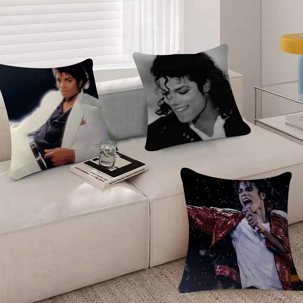 Super Star Michael J-Jackson Cushion Cover Car Throw Pillow Case For Sofa Car Christmas Gift 40x40cm 45x45cm