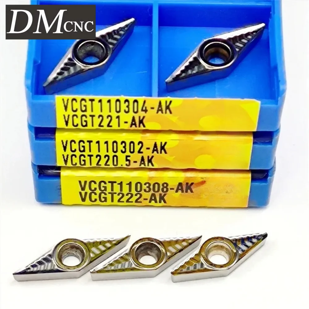 

10/50/100 pcs VCGT110302/04/08-AK ZM01 Turning insert For cemented carbide aluminum