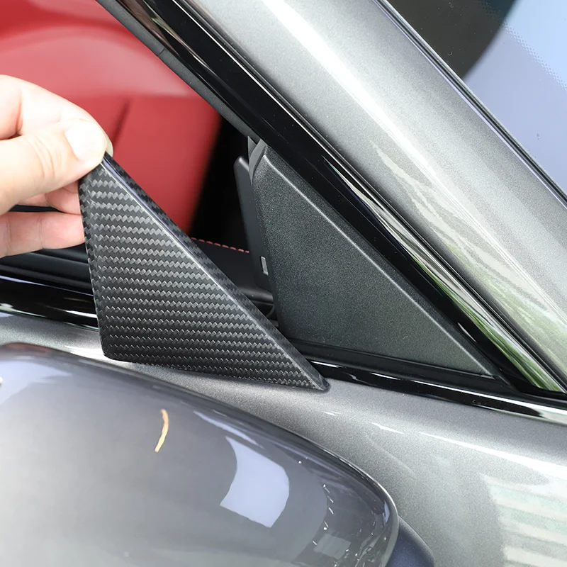 For 2019 Porsche 911 A-pillar triangle decorative cover sticker car exterior decoration accessories real carbon fiber material