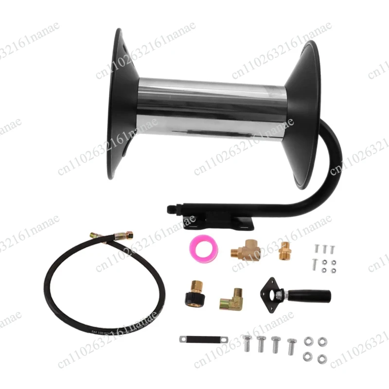 

High Pressure Washer Hose Installation 100 ft with Hand Crank Accessories for