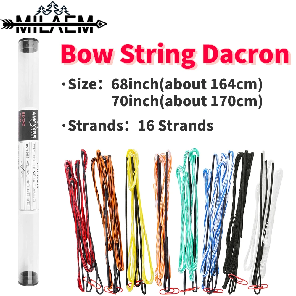 

Archery Bow String 68inch/70inch 16 Strands Recurve Bow/Longbow Replacement Dacron Bowstring Hunting Target Shooting Accessories