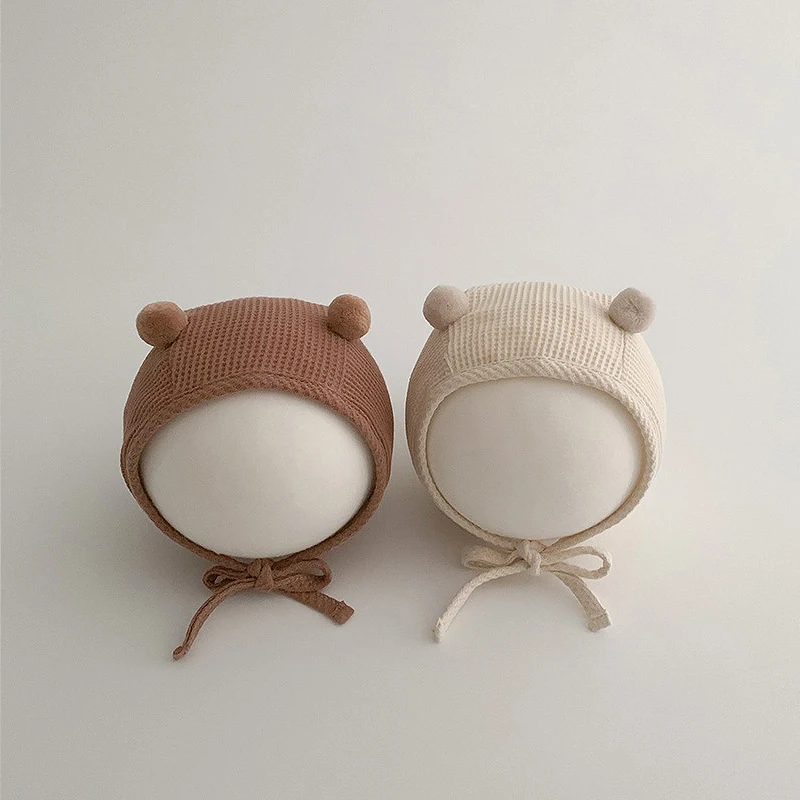 

Plush Ball Baby Ear Protection Hat Spring Autumn Infant Headgear Bonnet 6-12Month Boys Girls Warm Beanie Cute Newborn Fetal Cap