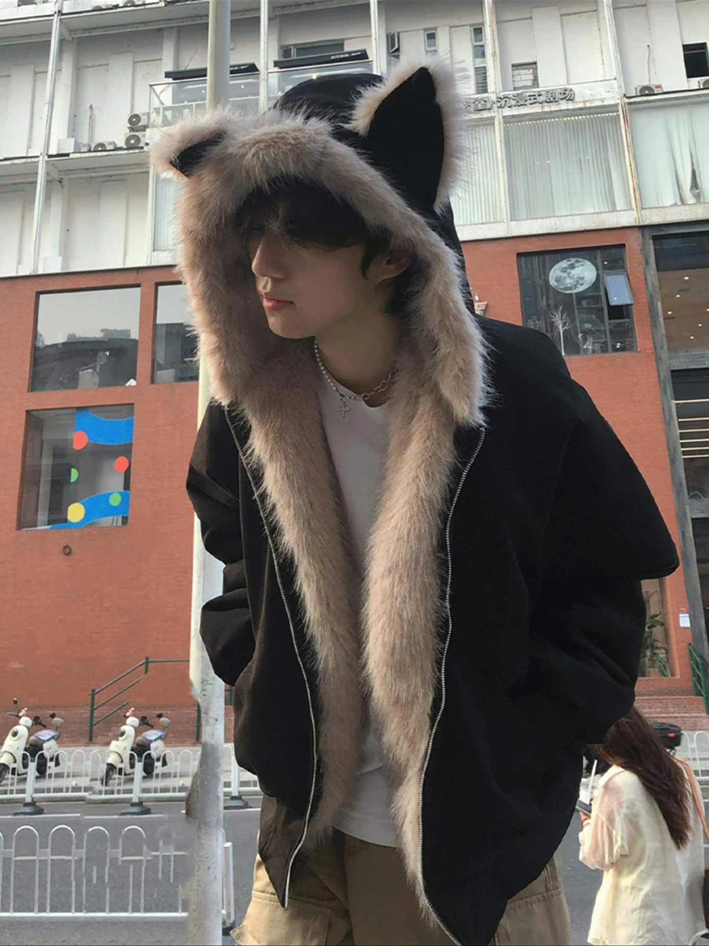 

Теплая хлопковая зимняя куртка для мужчин, молодежная модная утепленная повседневная куртка с капюшоном, свободного кроя