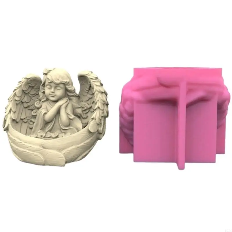 U75c Angel Girl en forme bougies bougies Moule silicone pour le banc bougeur fabrication bricolage