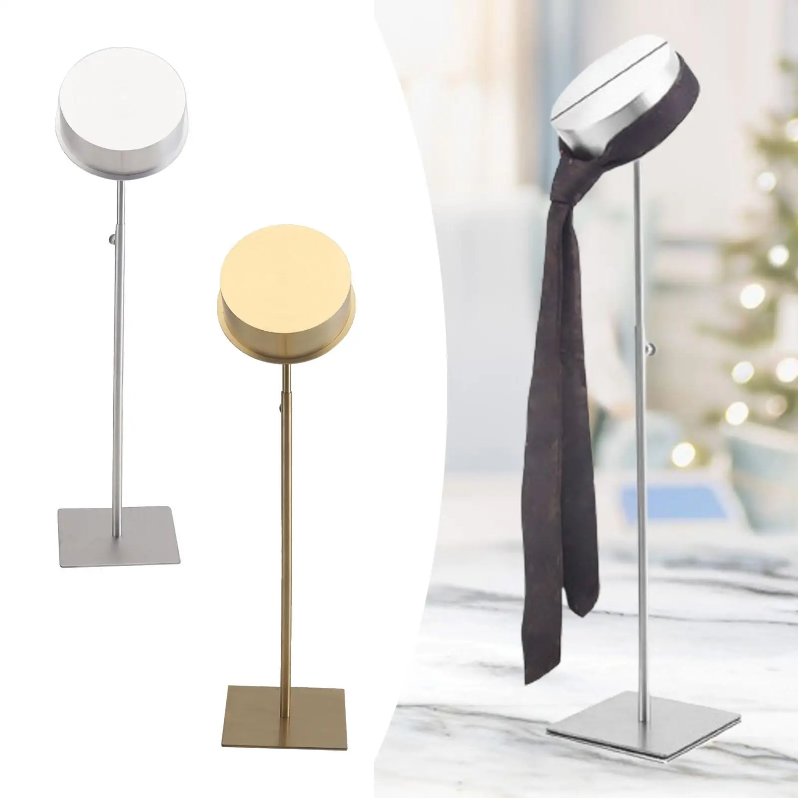 Tie Display Stand 15.75inch-25.59inch Adjustable Height Liftable Retractable Tie Rack for Retail Shop Garment Vendors