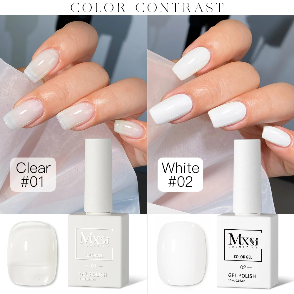 Mxsi 15ml Gel Nail Polish Neon Brown Royal Blue Red Green Pastal Nude Nail Art Varnish Gel Lacquer Top Coat UV Gel Nail Not Set 썸네일 5