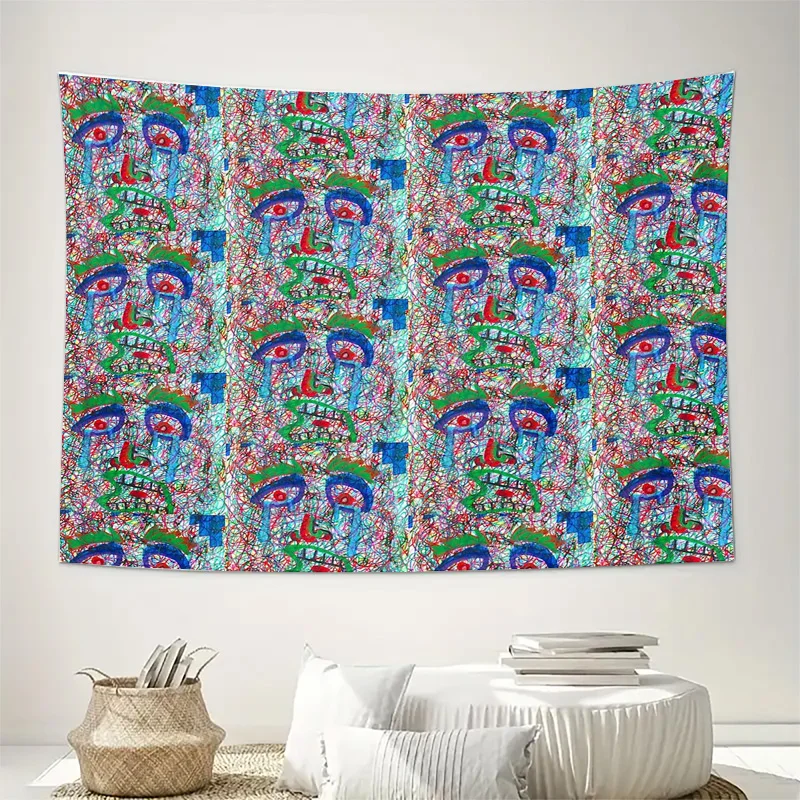 Bohemian Tapestry Wall Hanging Abstract Art Decor Hippie Room Aesthetic Dorm Wall Decor Festival Backdrop Psychedelic Wall Art L