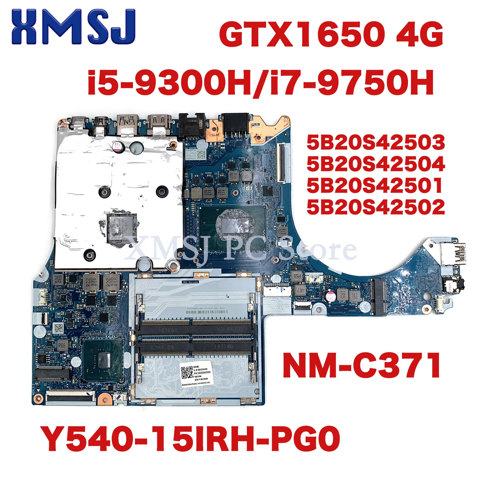 For Legion Y540-15IRH-PG0 Y540-15IRH Motherboard 81SY 81T0 i5/i7 GTX1650 4G NM-C371 5B20S42503 5B20S42504 5B20S42501 5B20S42502