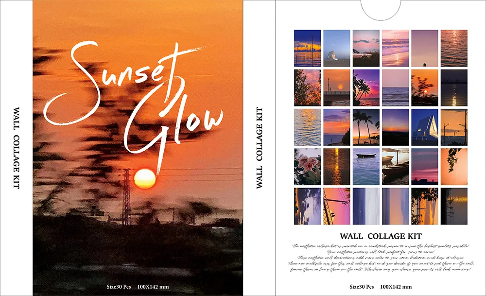 30 قطعة غروب الشمس توهج شيك طباعة ملصق ملصق هدية القهوة Harajuku جدار المنزل خلفية المعيشة صور ديكور بطاقة بار اللوحة